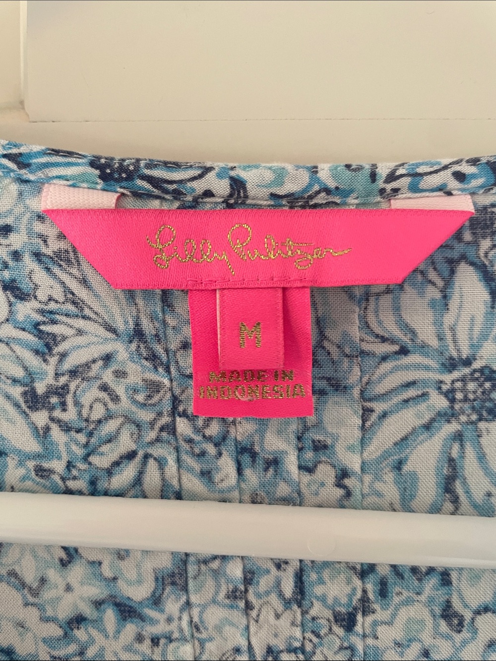 Lilly Pulitzer Medium Blue Floral Lace-Trim Tunic Top - Picture 2 of 11